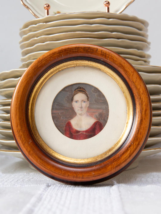 miniatura mujer epoca primer imperio francés