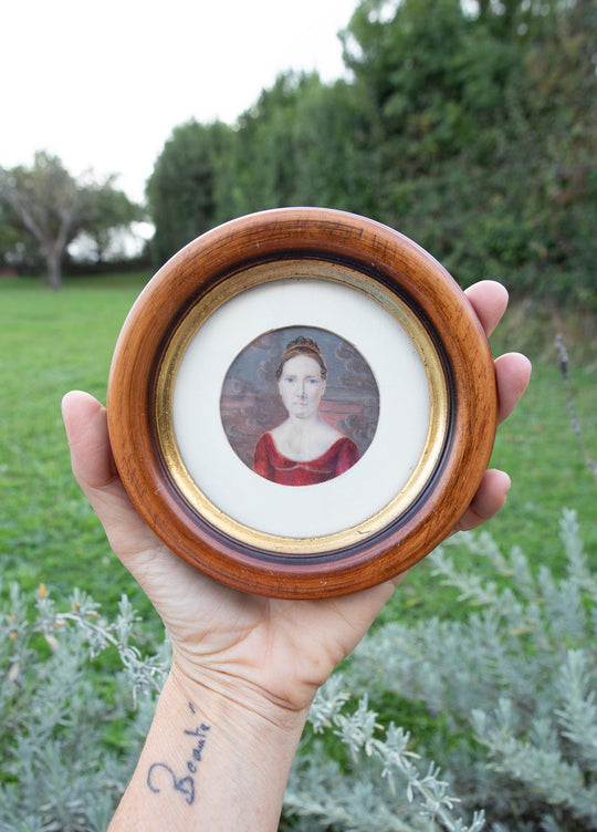 Miniatura francesa de época Primer Imperio – Retrato femenino, circa 1810