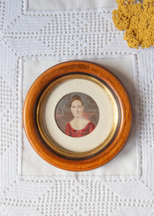 Miniatura francesa de época Primer Imperio – Retrato femenino, circa 1810