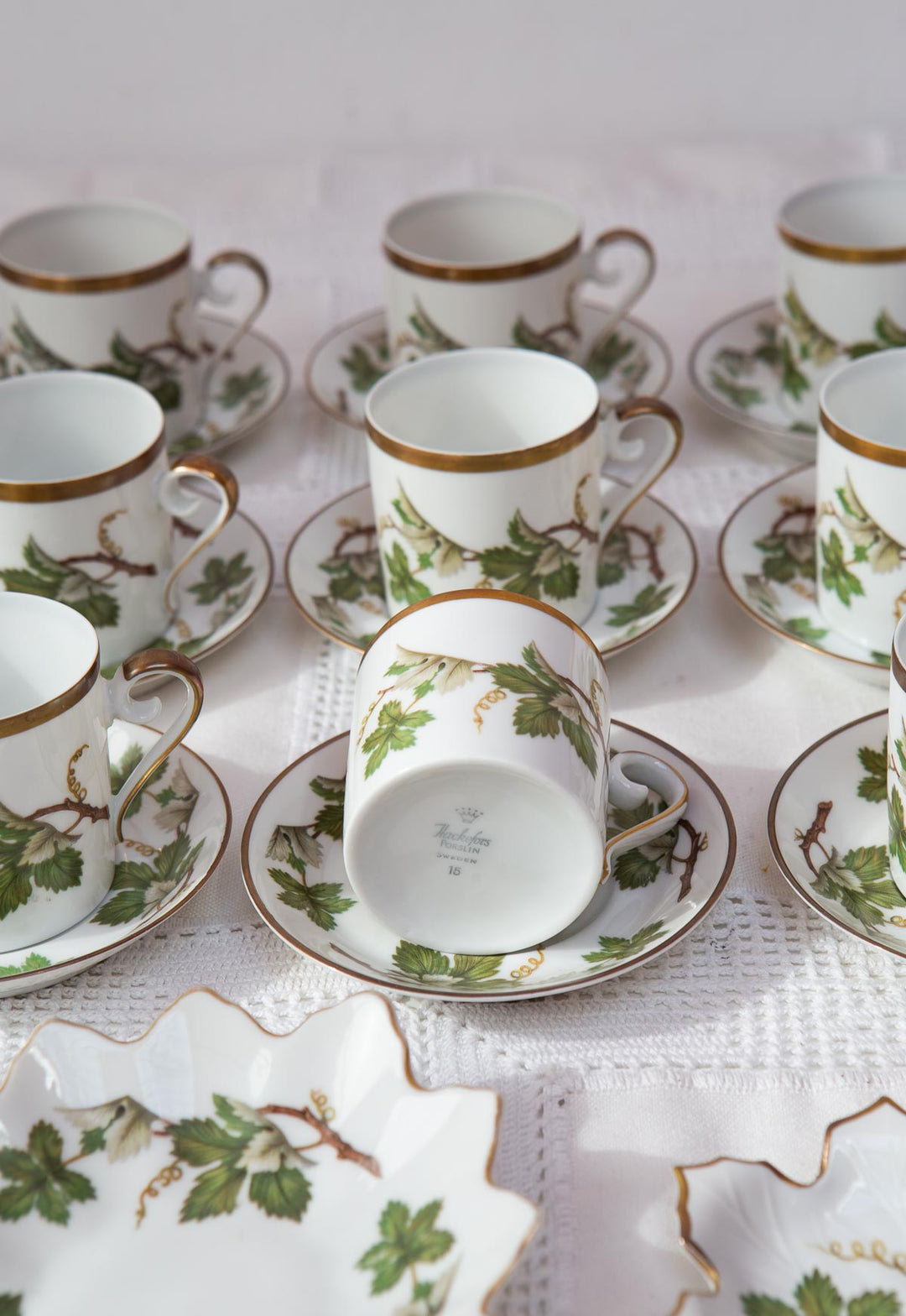 Juego de café en porcelana sueca Hackefors PARA 8 (19 PIEZAS)
