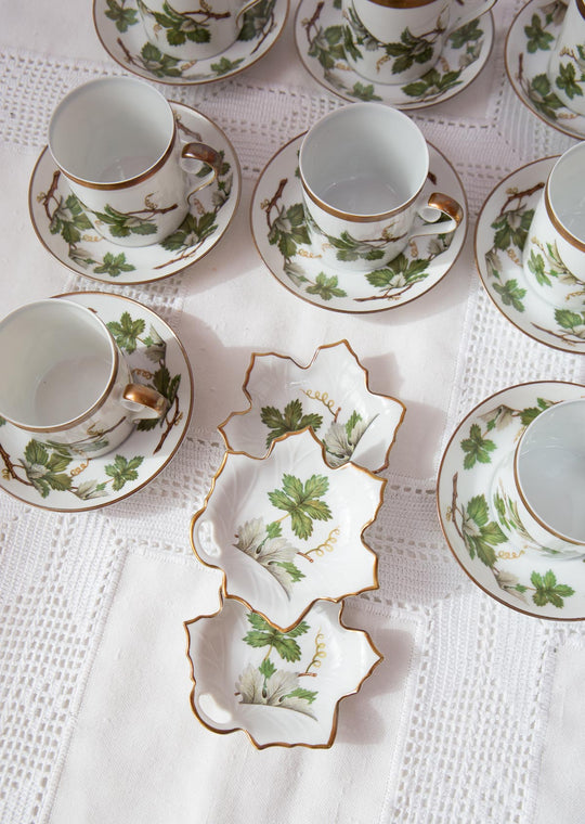 Juego de café en porcelana sueca Hackefors PARA 8 (19 PIEZAS)
