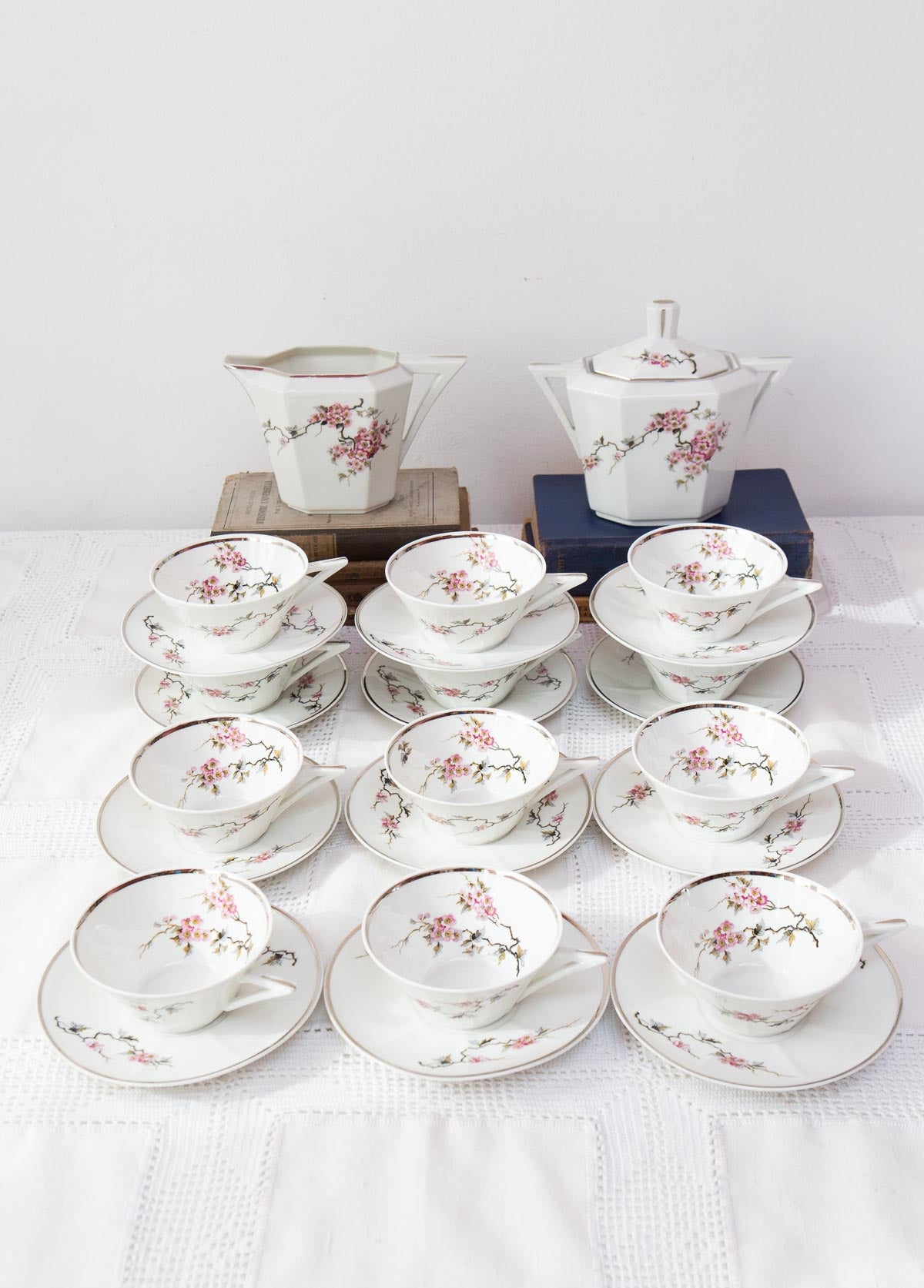juego te porcelana limoges art deco 