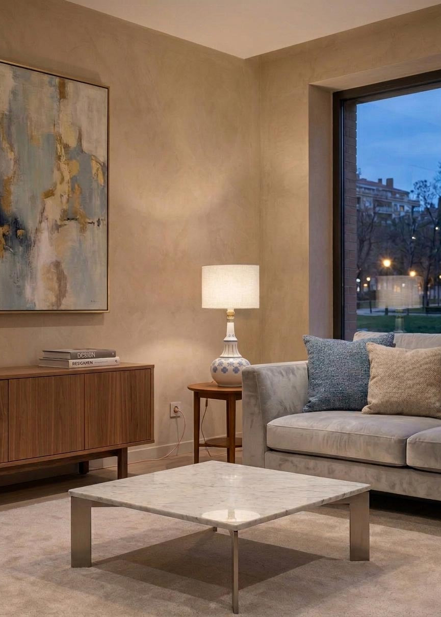 Lámpara de mesa porcelana Lladró flores c. 1960 (44 cm)