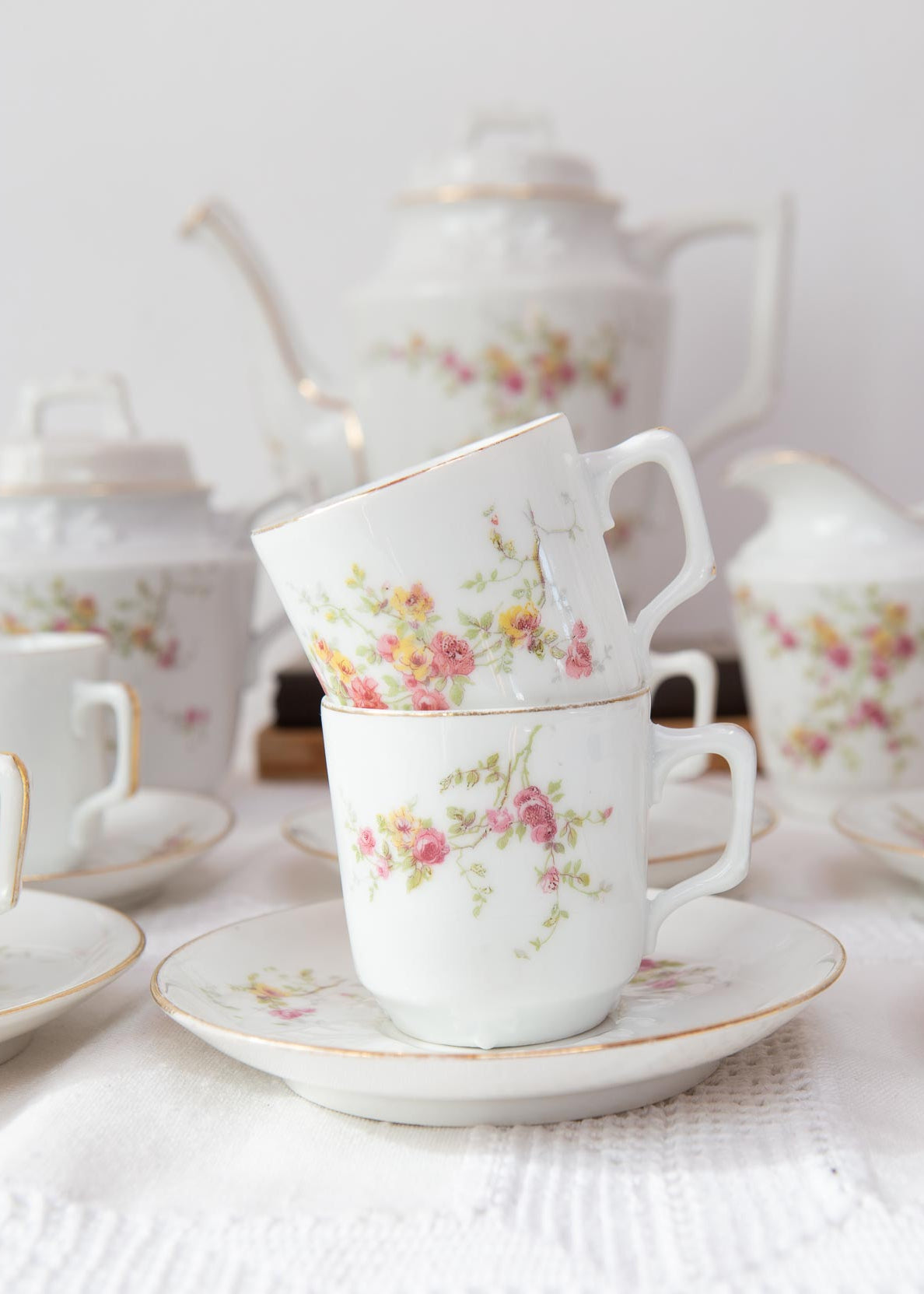 juego cafe porcelana antigua limoges