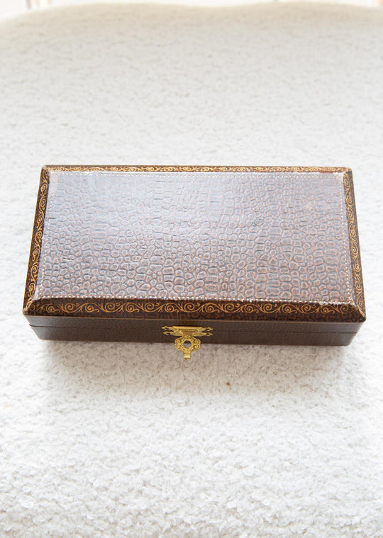 Estuche 6 cucharillas Ravinet d'Enfert LOUIS XV metal baño plata c. 1930s