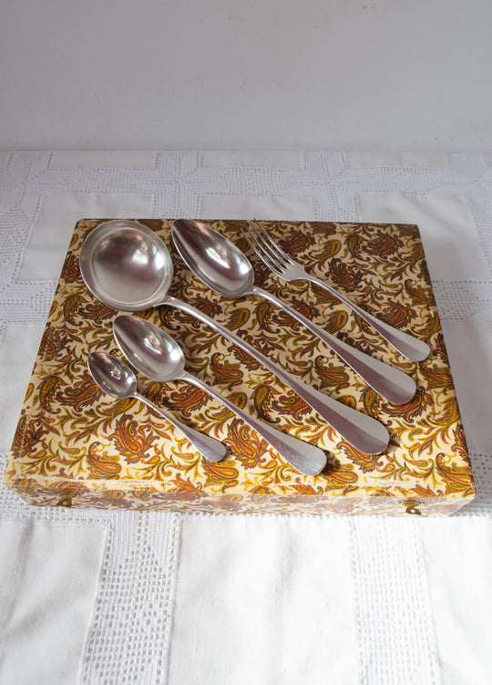 Antigua cubertería francesa PARA 12 Ravinet d'Enfert medallón (38 PIEZAS)