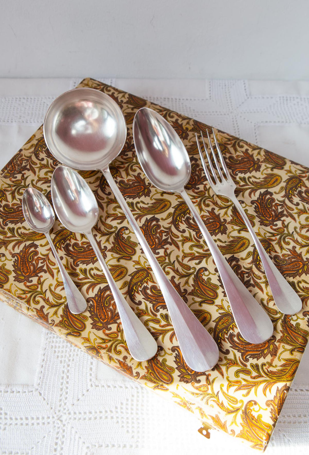 Antigua cubertería francesa PARA 12 Ravinet d'Enfert medallón (38 PIEZAS)