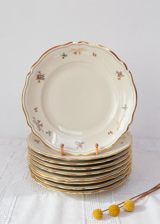 Juego de 9 platos LLANOS porcelana sueca Hackefors florecillas