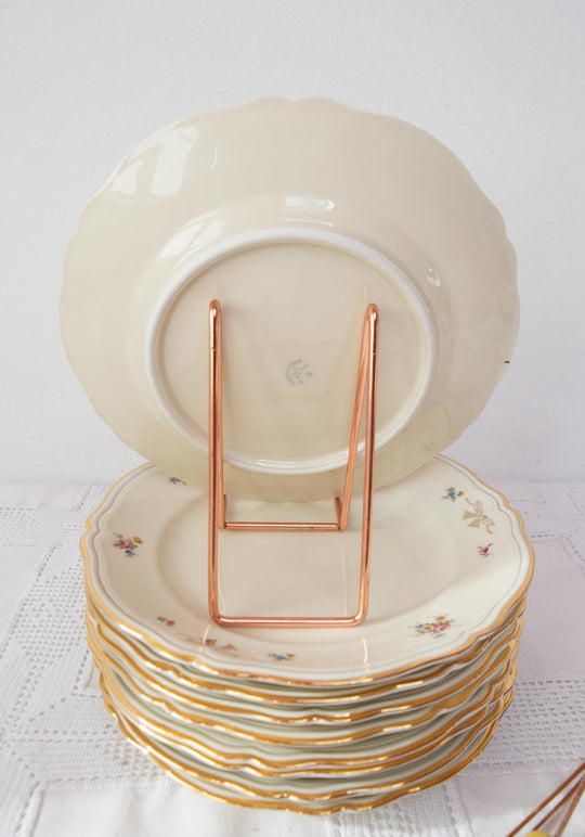 Juego de 9 platos LLANOS porcelana sueca Hackefors florecillas