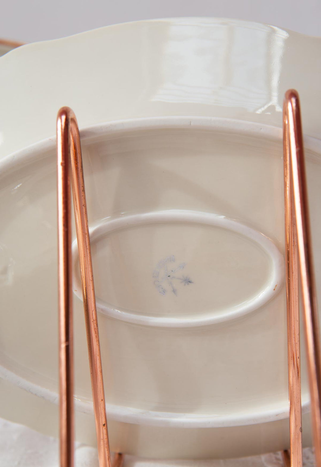 Juego de 4 fuentes ovaladas porcelana sueca Hackefors florecillas