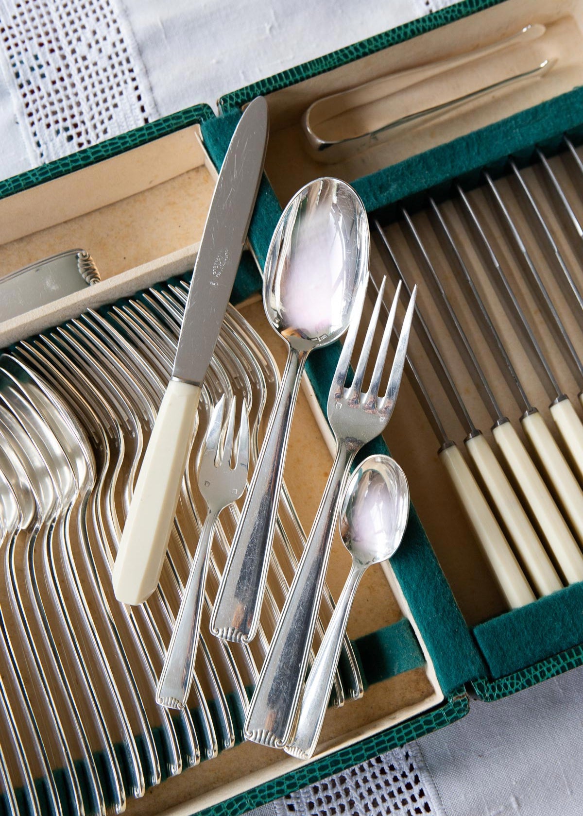 antiguos cubiertos franceses baño plata