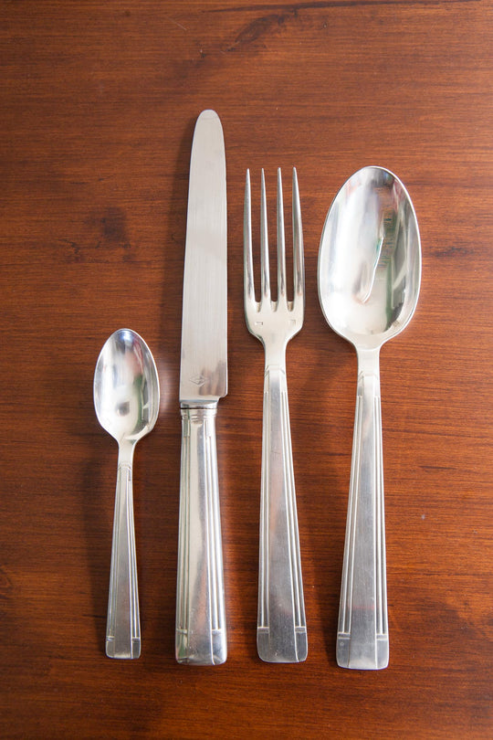 Juego de cubiertos "égoïste" Ravinet D'Enfert Art decó iniciales L.C. (4 PIEZAS)