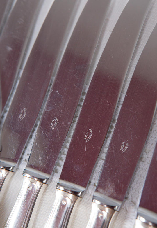 Juego 12 cuchillos MESA François Frionnet estilo clásico c. 1930-40s