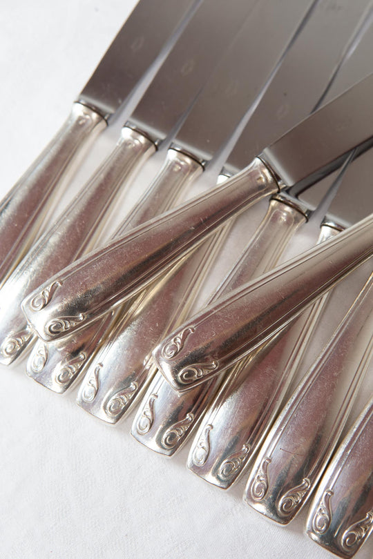 Juego 12 cuchillos MESA François Frionnet estilo clásico c. 1930-40s