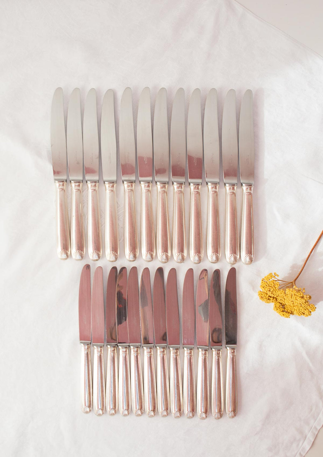 antiguos cuchillos franceses louis xv coquille french cutlery