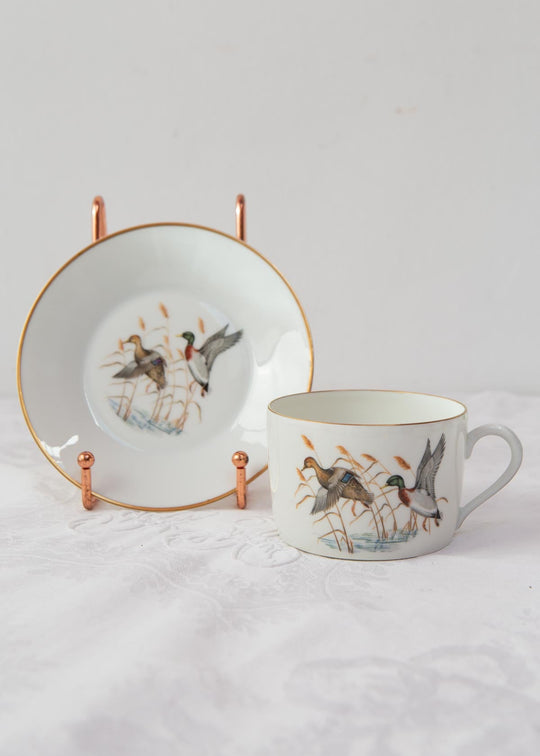 Juego de taza de té y platillo Porcelaine de Paris "pájaros" (3/6)
