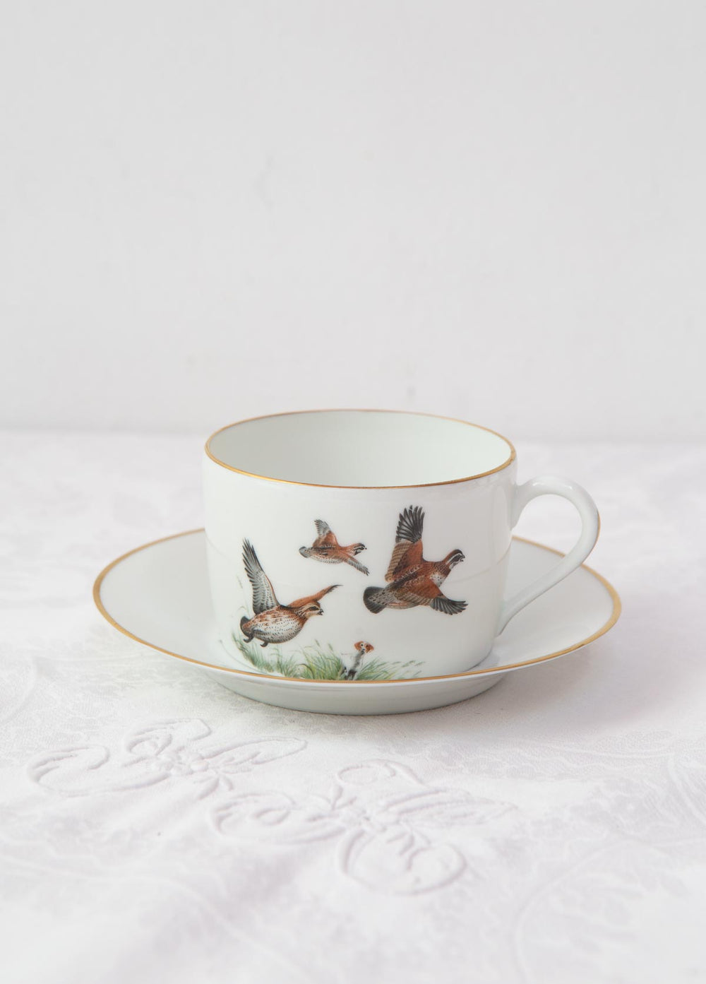 Juego de taza de té y platillo Porcelaine de Paris "pájaros" (4/6)