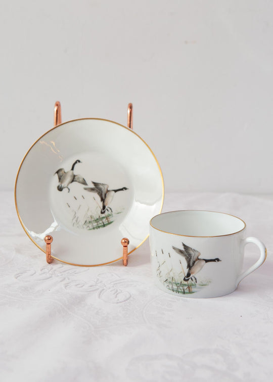 Juego de taza de té y platillo Porcelaine de Paris "pájaros" (5/6)