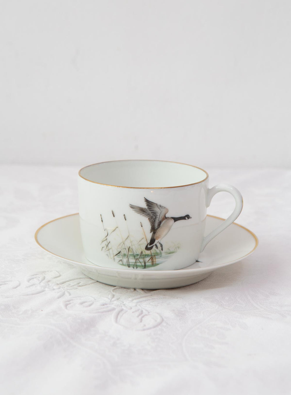 Juego de taza de té y platillo Porcelaine de Paris "pájaros" (5/6)