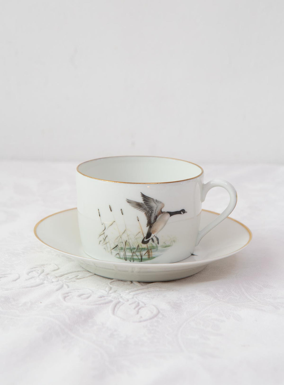 Juego de taza de té y platillo Porcelaine de Paris "pájaros" (5/6)