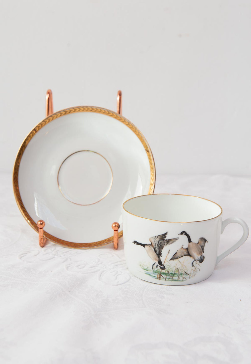 Juego de taza de té y platillo Porcelaine de Paris "pájaros" (6/6)