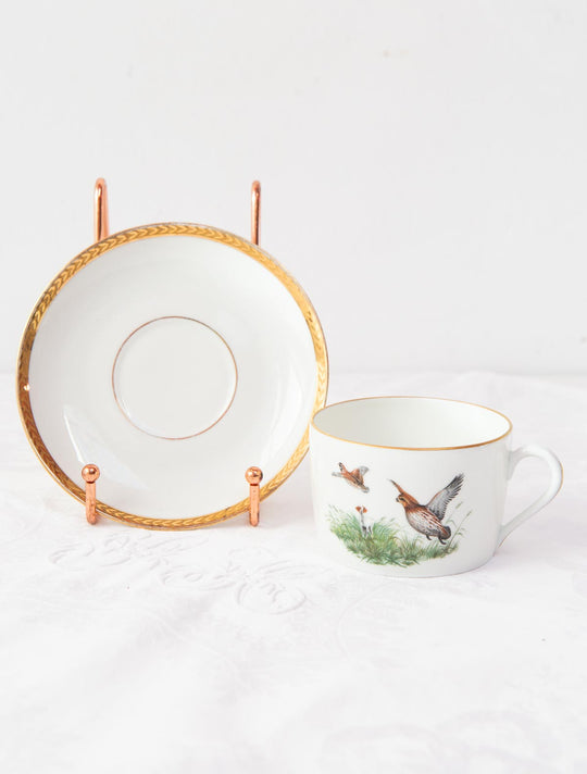Juego de taza de té y platillo Porcelaine de Paris "pájaros" (1/6)