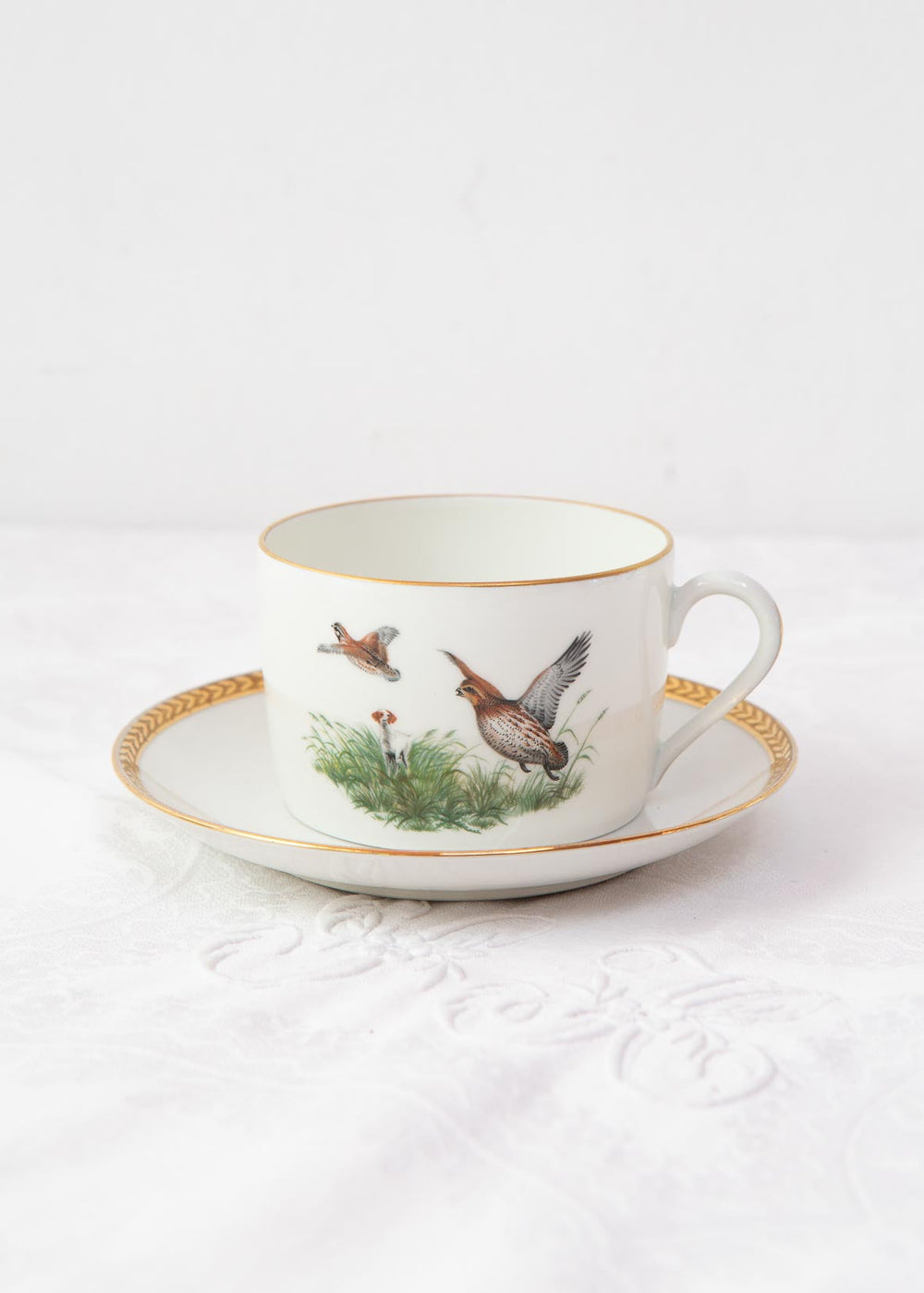 Juego de 2 tazas de té y platillos Porcelaine de Paris "pájaros" (1/6)