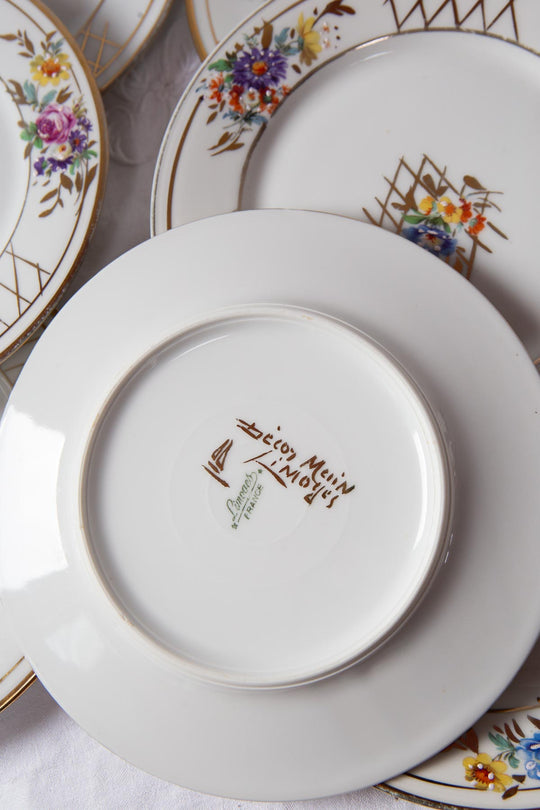 Servicio de postre PARA 10 porcelana Limoges pintada a mano