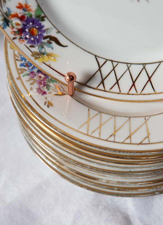 Servicio de postre PARA 10 porcelana Limoges pintada a mano