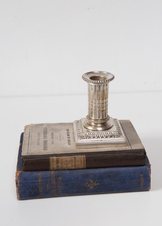 Antiguo candelero neoclásico francés columna Cailar Bayard