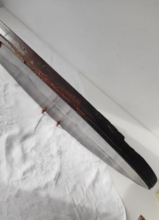 Gran bandeja decorativa palisandro marquetería nácar Indochina s. XIX (67*40 cm)