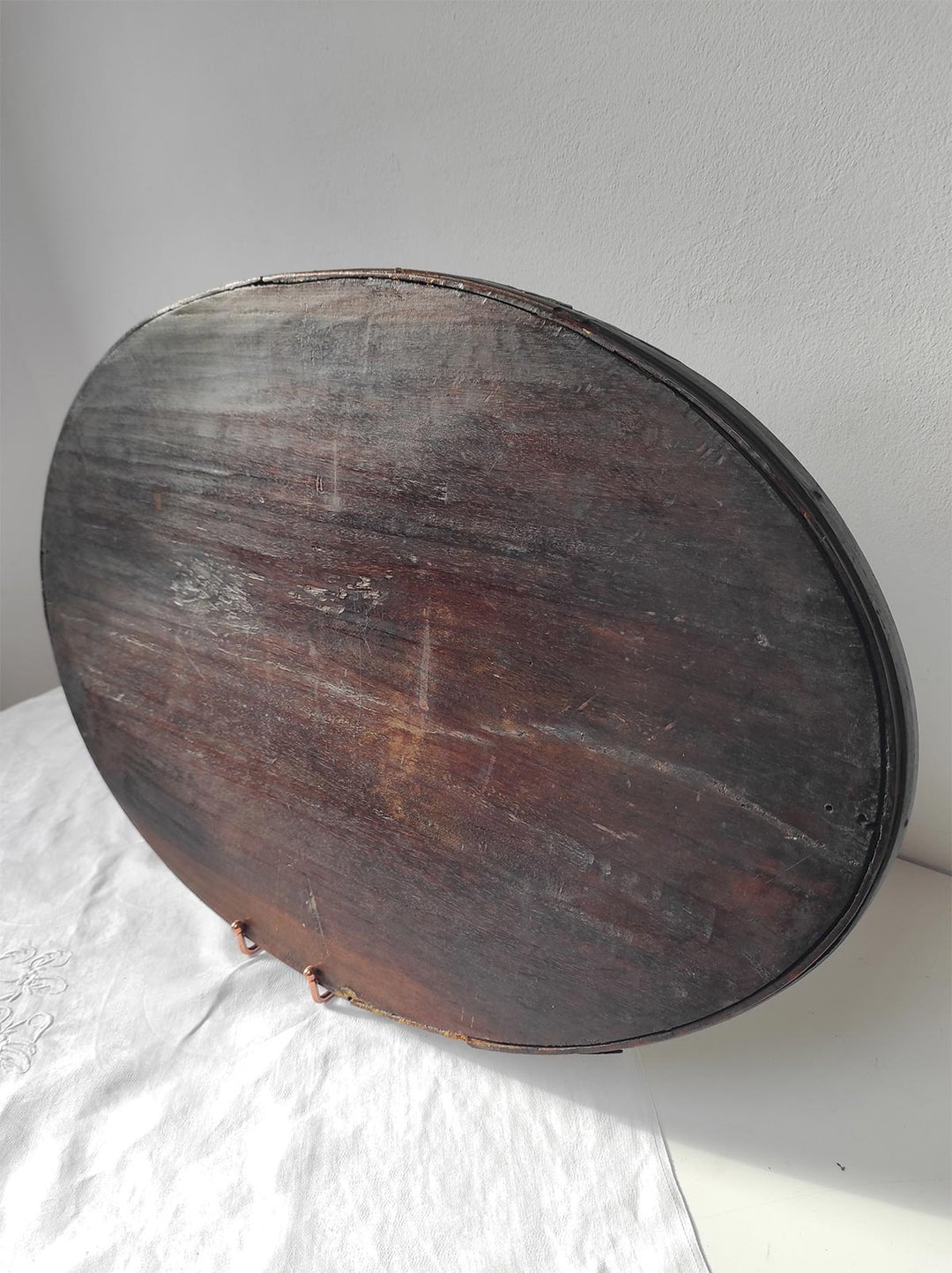 Gran bandeja decorativa palisandro marquetería nácar Indochina s. XIX (67*40 cm)