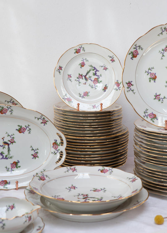 vajilla porcelana francesa limoges ave paraiso