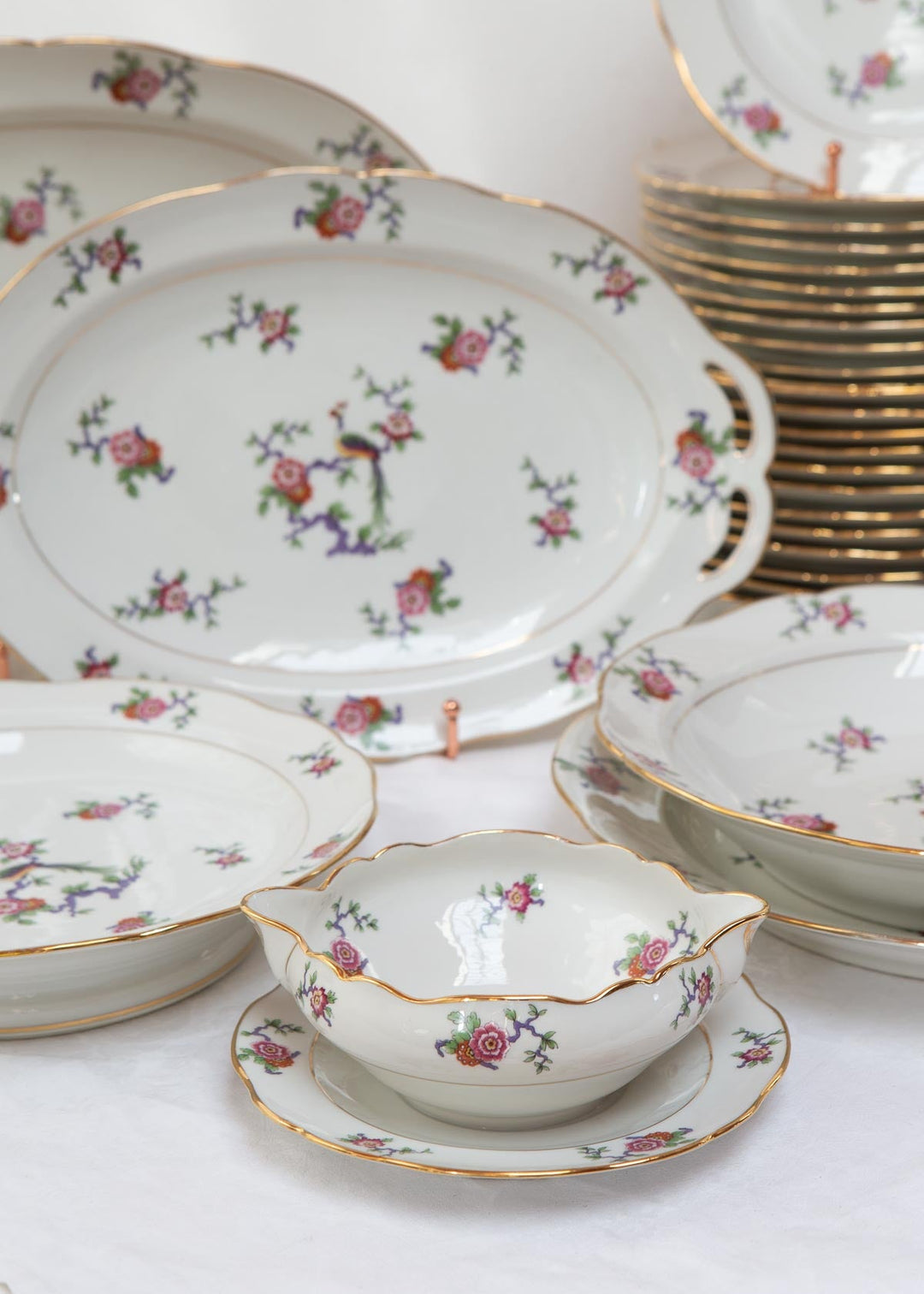 vajilla porcelana francesa limoges ave paraiso