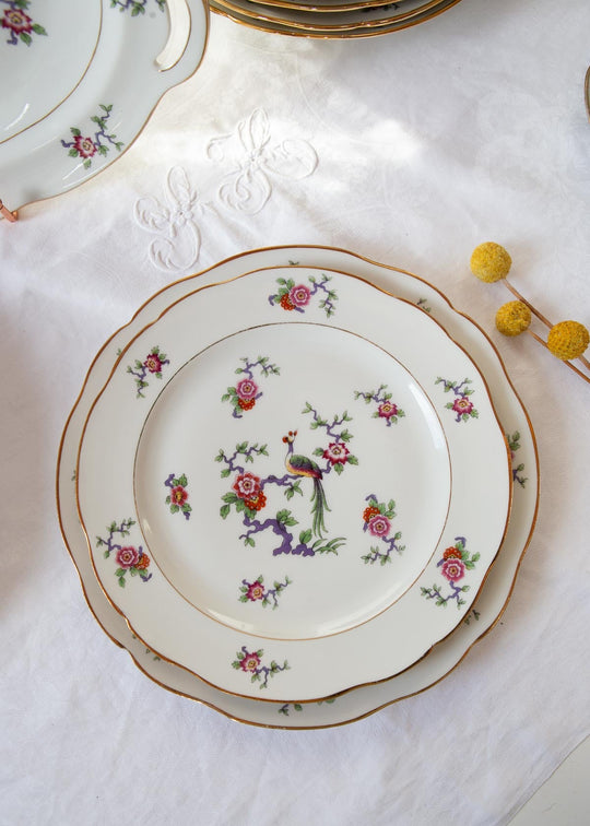 vajilla porcelana francesa limoges ave paraiso