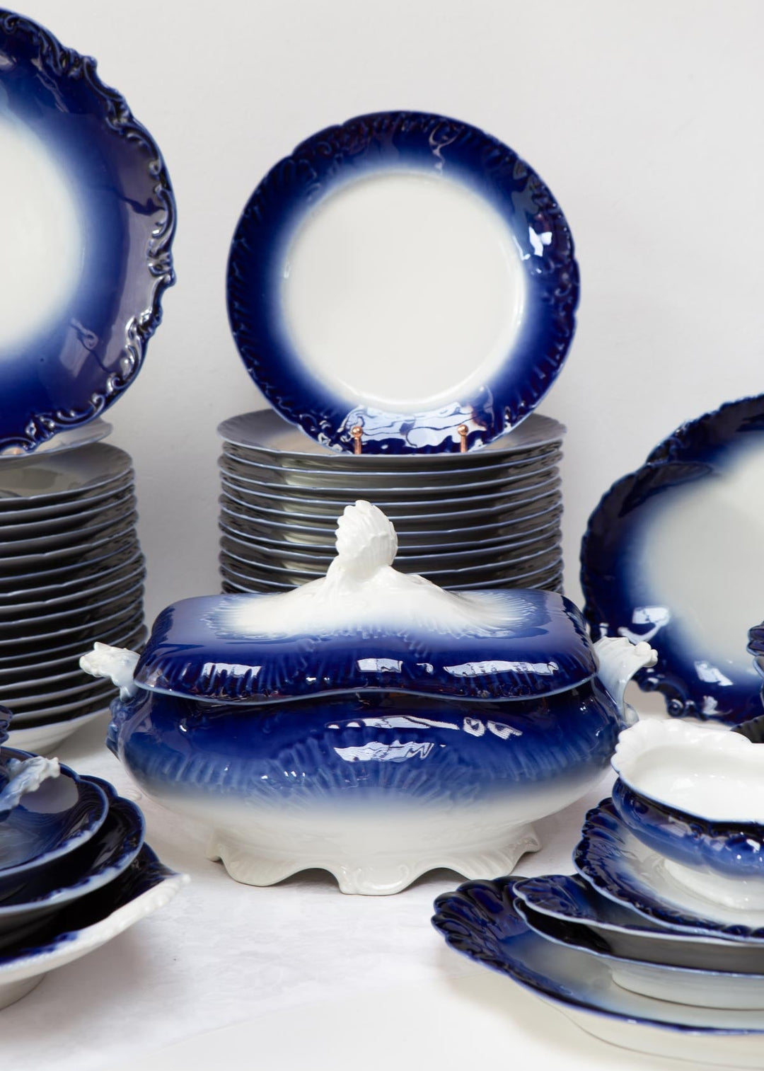 vajilla francesa antigua w guerin et cie azul
