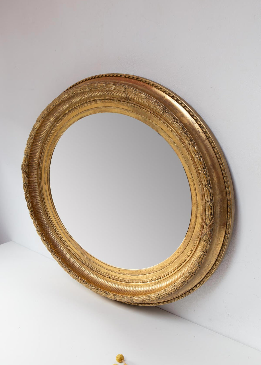 antiguo espejo frances dorado ovalado s xix