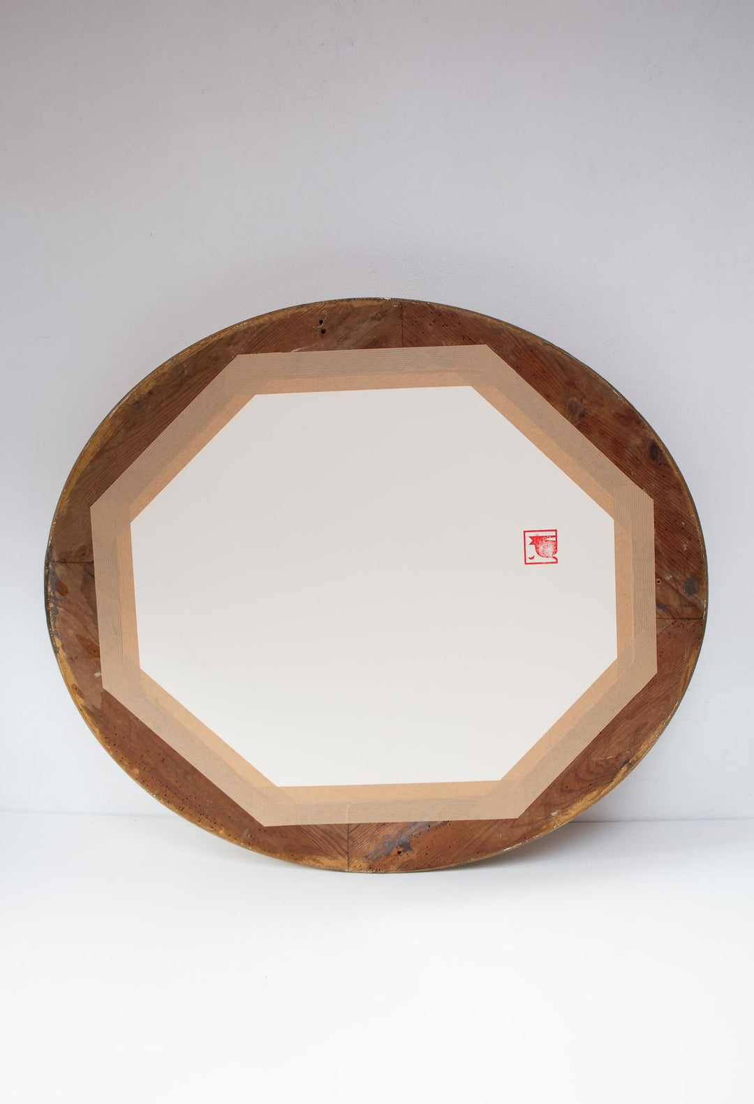 Antiguo espejo ovalado francés madera dorada s. XIX (80*70 cm)