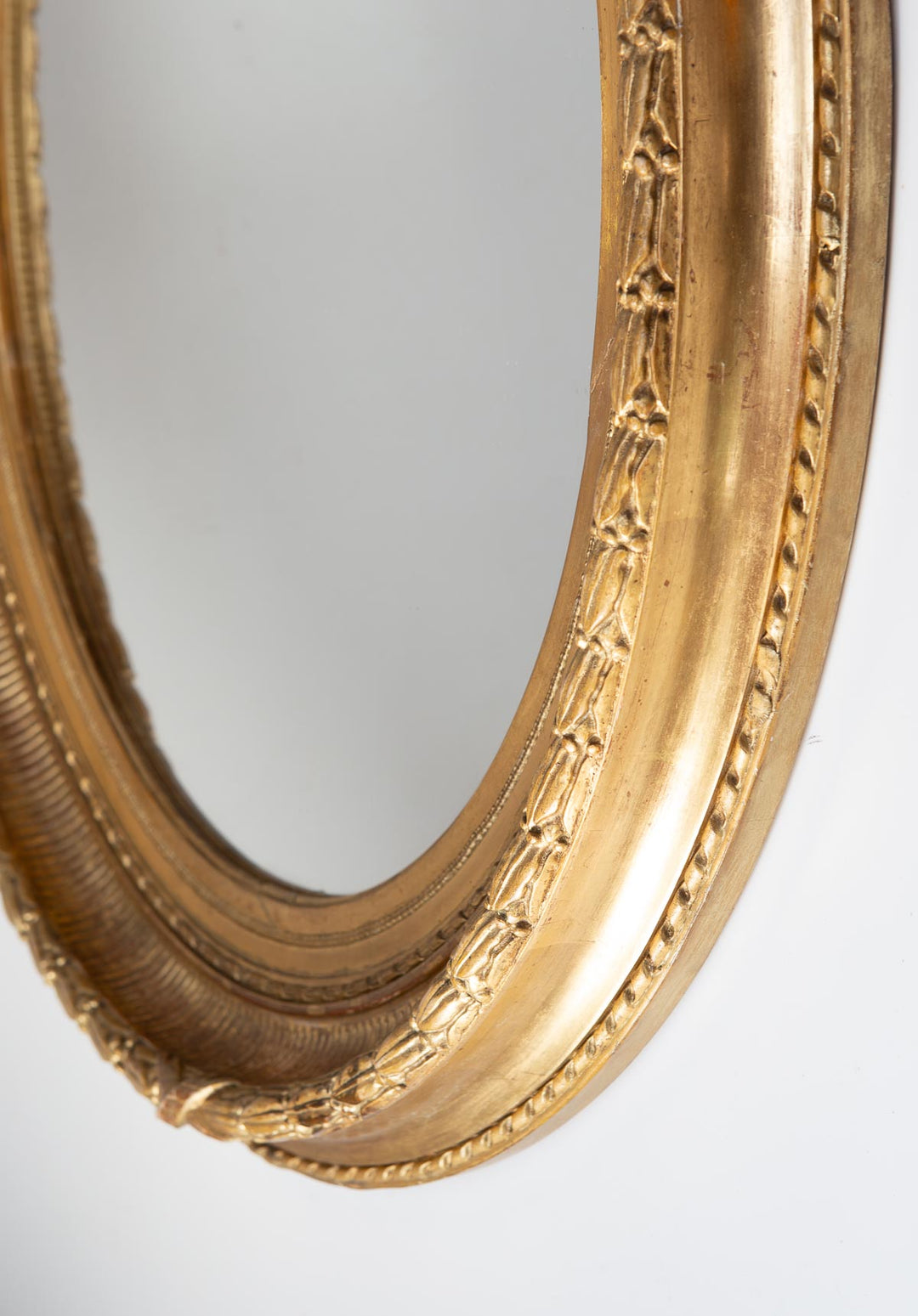 antiguo espejo frances dorado ovalado s xix