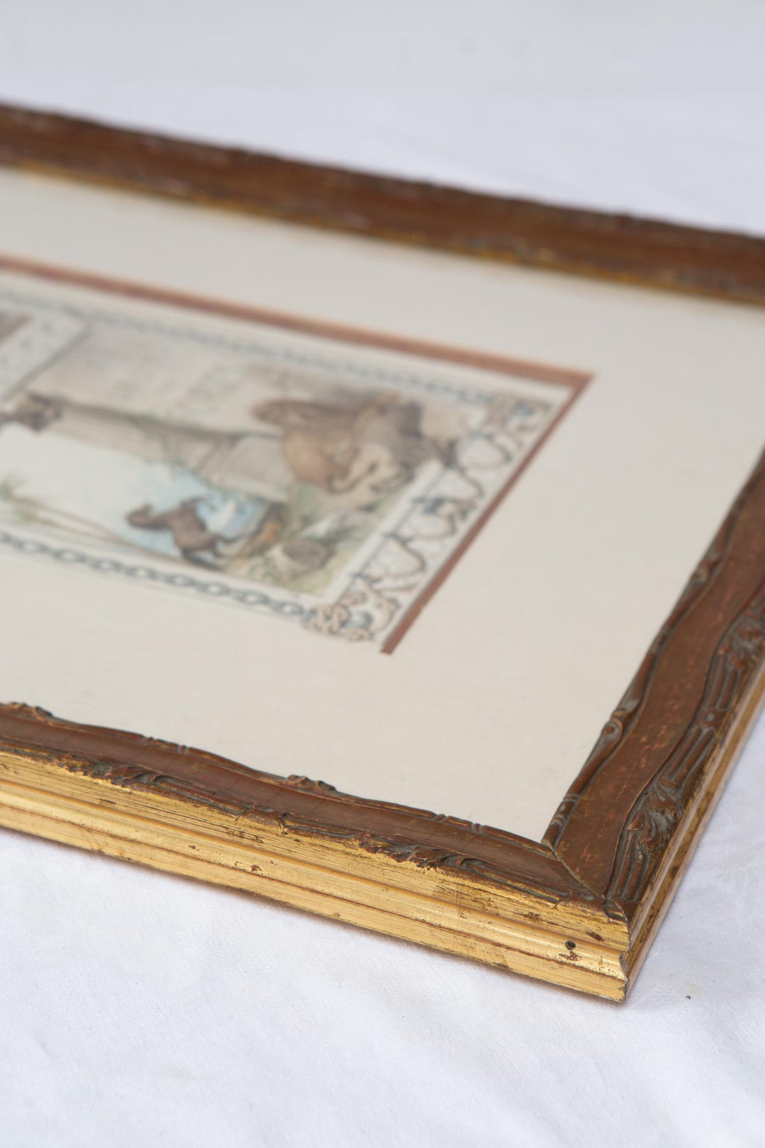 Acuarela original François Fortuné Ferogio (1805-1888). Alegoría "Le Droit des Forts"