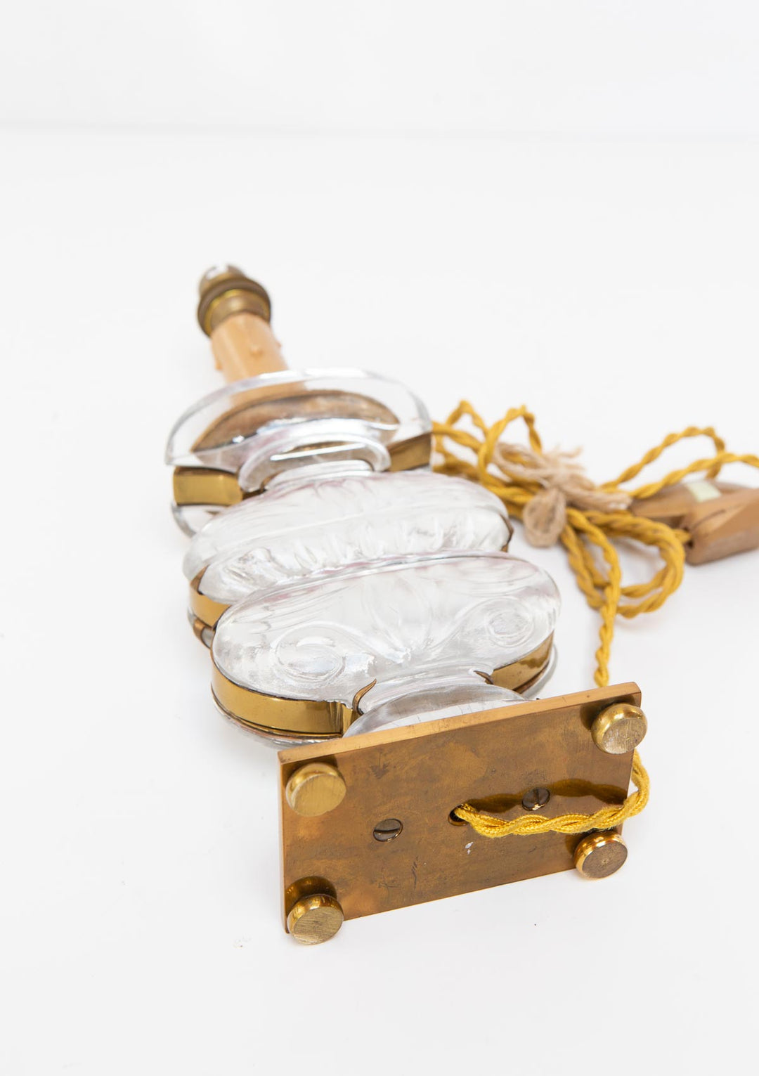 Lámpara de mesa Maison Baguès cristal y latón c. 1960s (32,5 cm)