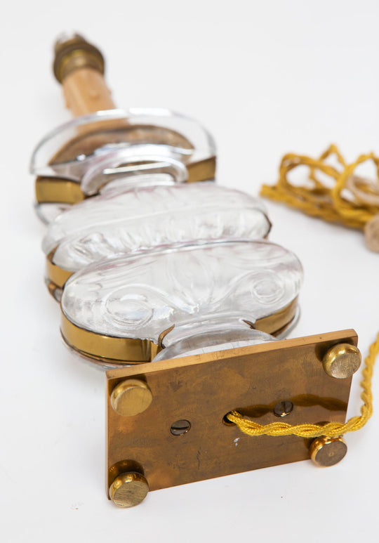 Lámpara de mesa Maison Baguès cristal y latón c. 1960s (32,5 cm)