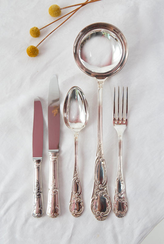 Juego cuchillos MESA y ENTRANTES franceses para 12 Louis XV (24 PIEZAS)