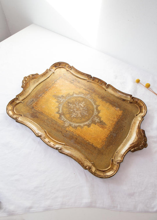 Bandeja de madera policromada florentina (56*36 cm)