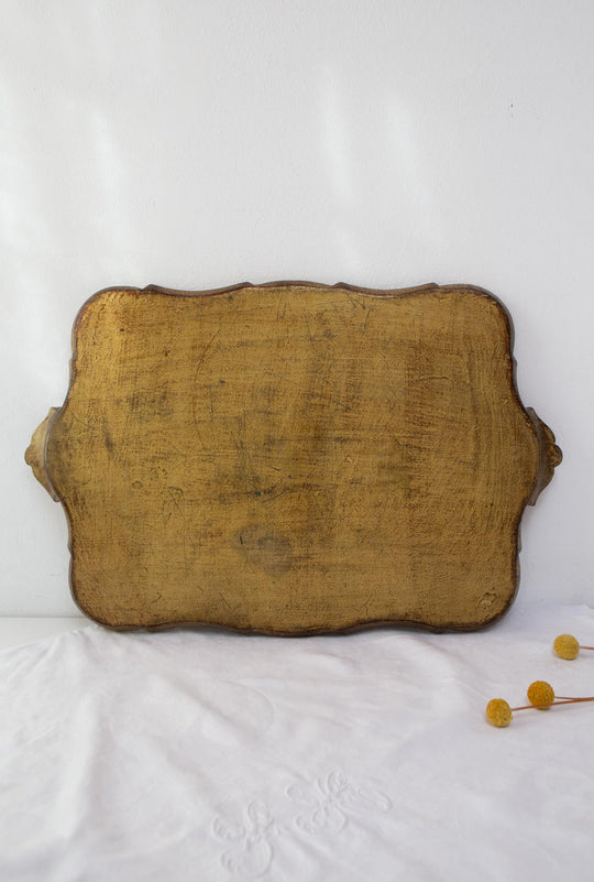Bandeja de madera policromada florentina (56*36 cm)