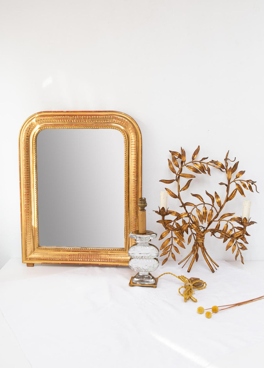 Aplique italiano Banci metal dorado hojas c. 1960/70 (50*40 cm)