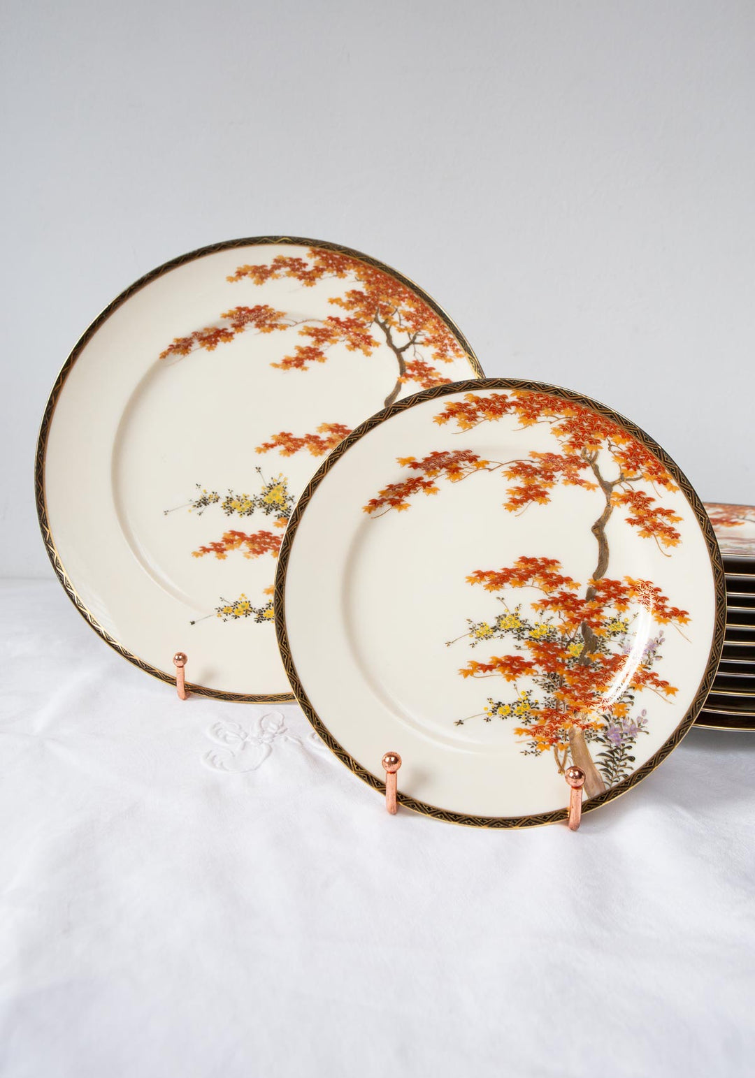 Juego postre para 12 porcelana japonesa pintada a mano (13 PIEZAS)