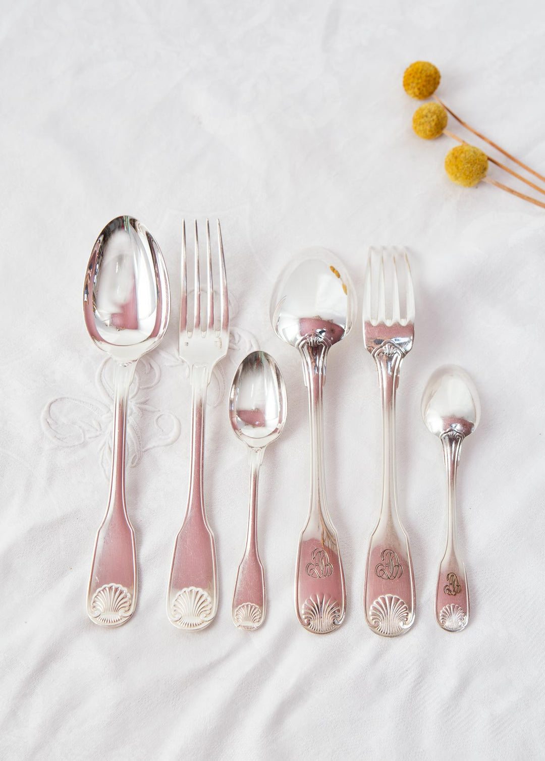 Antigua cubertería de MESA Christofle "Vendôme" PARA 12 iniciales A.D (36 PIEZAS)