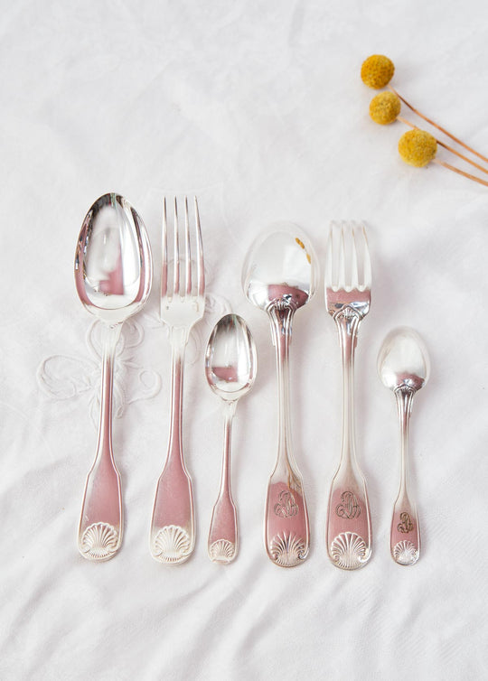 Antigua cubertería de MESA Christofle "Vendôme" PARA 12 iniciales A.D (36 PIEZAS)