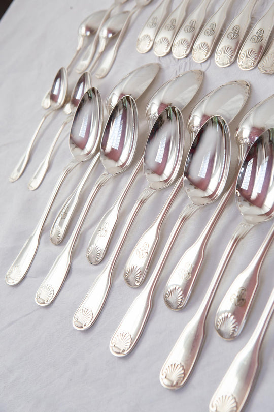 Antigua cubertería de MESA Christofle "Vendôme" PARA 12 iniciales A.D (36 PIEZAS)